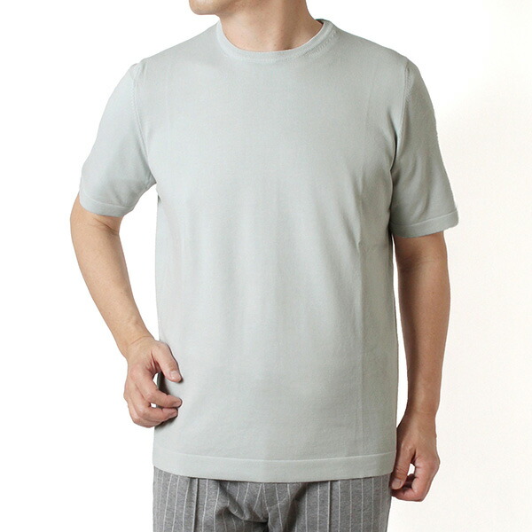 26SSモデルグランサッソ GRAN SASSO 12ゲージソフトコットン 編み物Ｔシャツ【050 LIGHT GRAY】58138 18120 050 LIGHT GRAY/【2026SS】m-tops