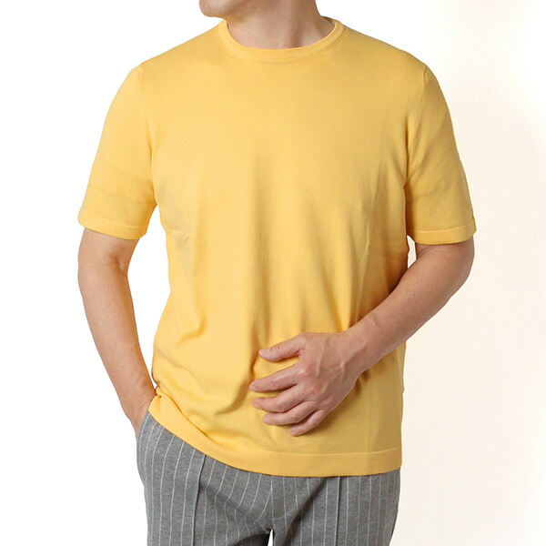 26SSモデルグランサッソ GRAN SASSO 12ゲージソフトコットン 編み物Ｔシャツ【308 YELLOW】58138 18120 308 YELLOW/【2026SS】m-tops