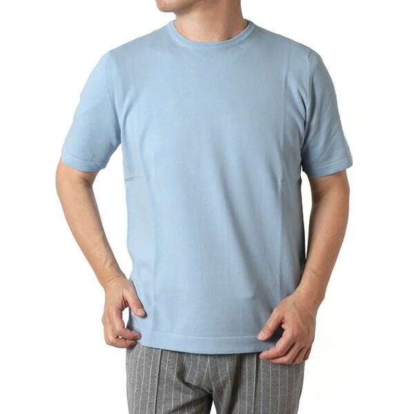 26SSモデルグランサッソ GRAN SASSO 12ゲージソフトコットン 編み物Ｔシャツ【513 SKY BLUE】58138 18120 513 SKY BLUE/【2026SS】m-tops