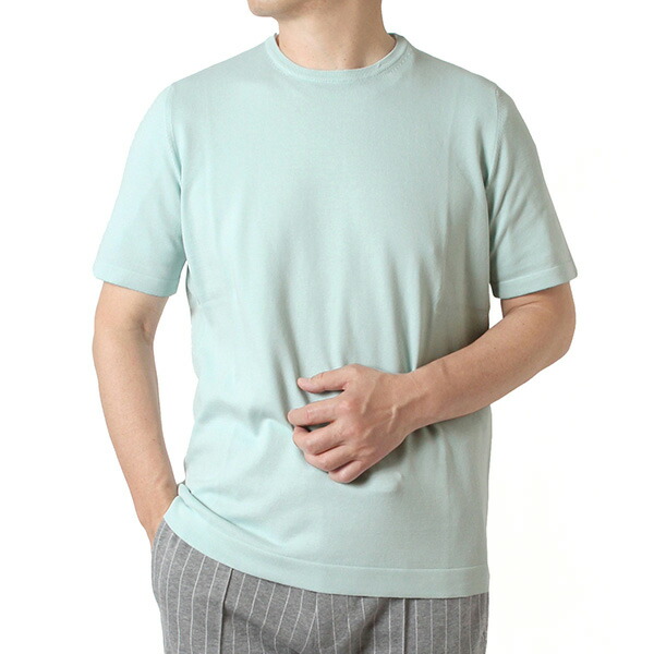 26SSモデルグランサッソ GRAN SASSO 12ゲージソフトコットン 編み物Ｔシャツ【602 AQUA MINT】58138 18120 602 AQUA MINT/【2026SS】m-tops