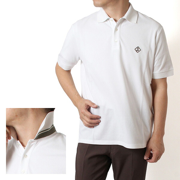 26SSモデルヘルノ HERNO メンズ 鹿の子ポロシャツ メタルロゴプレート付き【1000 BIANCO】JPL00135U 54005 1000/【2026SS】m-tops|drawers(ドロワーズ)