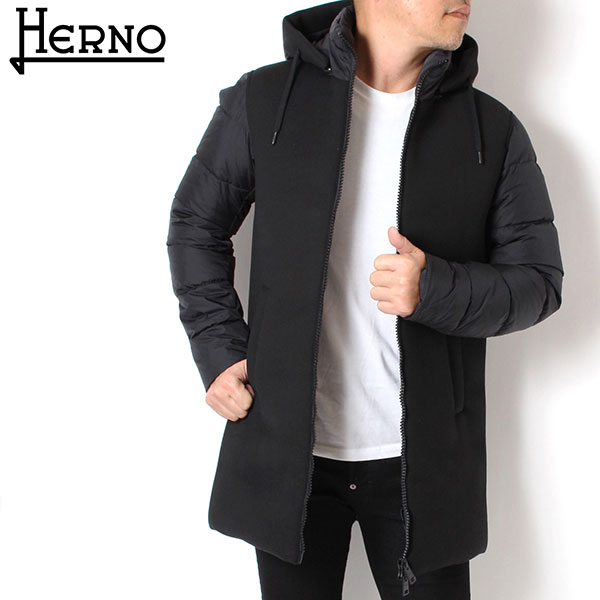 【楽天市場】【スプリングセール】ヘルノ HERNO メンズ 切り替えポーラテック ダウンコート【ブラック】PI001090U 12004 ...