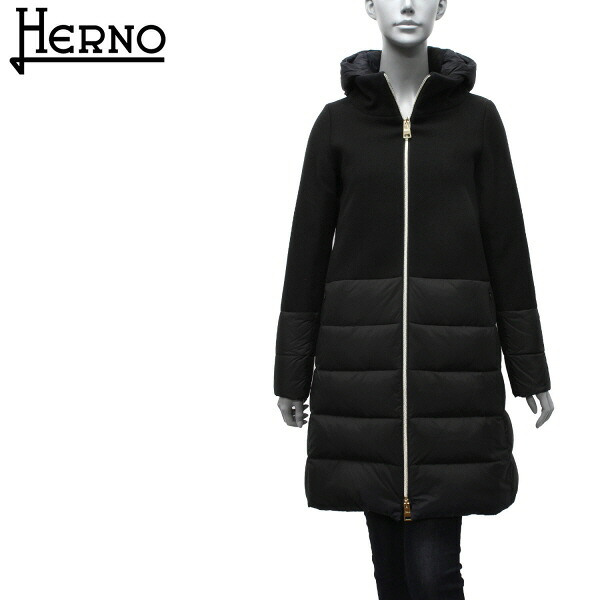 【楽天市場】ヘルノ HERNO ウール切替 フード付 ダウンコート【ブラック】PI001564D 39601 9300/【2022-23AW ...