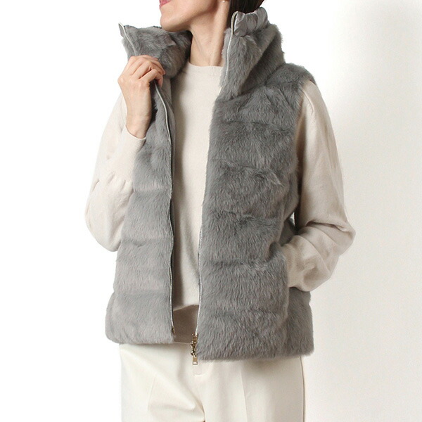 25AWモデルヘルノ HERNO レディース ショートヘアファー 落ちこむより良い【薄墨色】PI002122D 12630 9406/【2025-26AW】l-tops