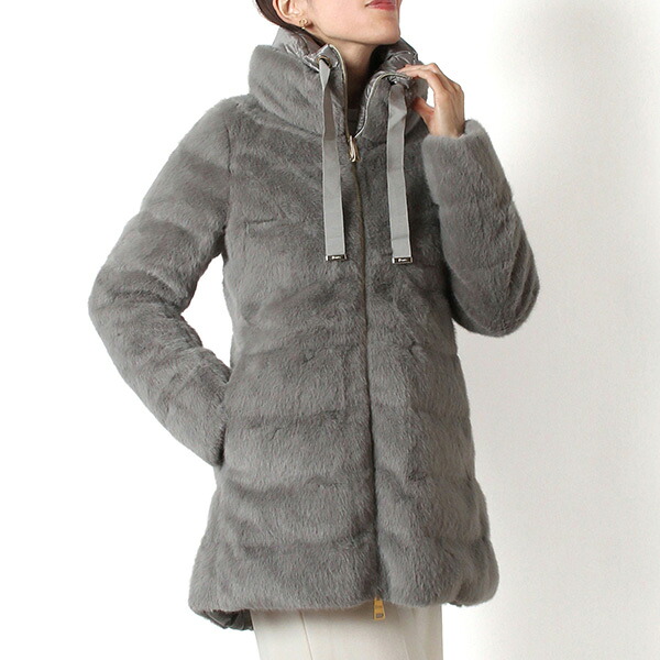 【楽天市場】25AWモデルヘルノ HERNO レディース ショートヘアファー ダウンコート【グレー】PI002123D 12630 9406 ...