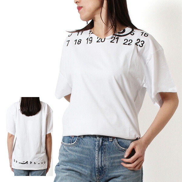 26SSモデルエムエムシックス MM6 Maison Margiela レディース キッズモデル ナンバリング ティーシャツ【白いこと】M60986 MM02Y M6100/【2026SS】l-tops