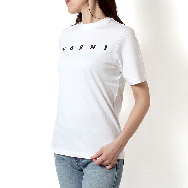 26SSモデル マルニ MARNI レディース キッズモデル ロゴプリント Tシャツ【ホワイト】 M01601 M00RF 0M100/【2026SS】l-tops