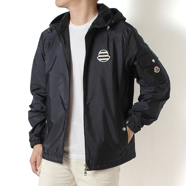 26SSモデルモンクレール MONCLER MORNAY ボーダーワッペン ナイロンジャケット【ネイビー】1A00168 539ZD 778/【2026SS】m-outer|drawers(ドロワーズ)