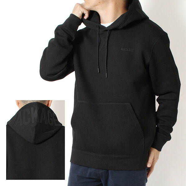 25AWモデル マッカージュ MACKAGE メンズ KOLTON プルオーバーパーカー【BLACK】 KOLTON BLACK/【2025-26AW】m-tops