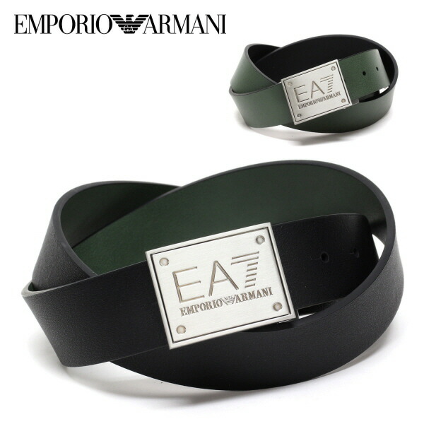 2024春夏モデル エンポリオアルマーニ EMPORIO ARMANI EA7 ベルト PLATE BELT リバーシブルタイプ【BLACK/BEETLE】 245524 8A693 37821/【2024SS】goods