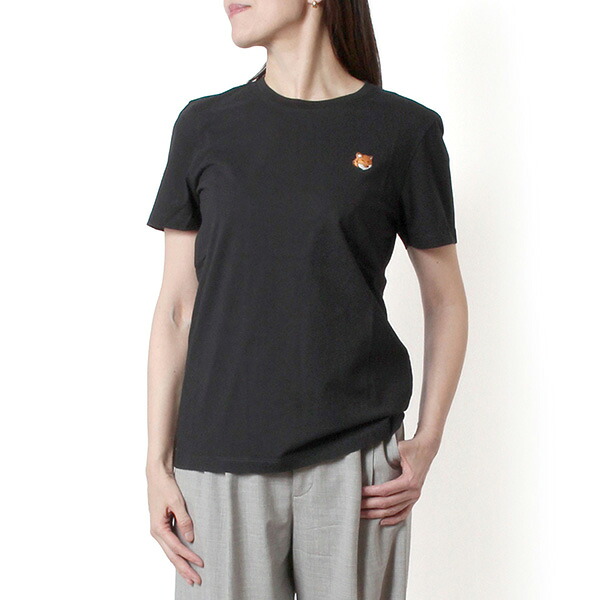 26SSモデルメゾン 稲荷 MAISON KITSUNE レディース FOX HEAD レギュラー相応うティーシャツ【P199 BLACK】PW00113KJ7026 P199/【2026SS】l-tops トップス-レディースファッション-Tシャツ・カットソー