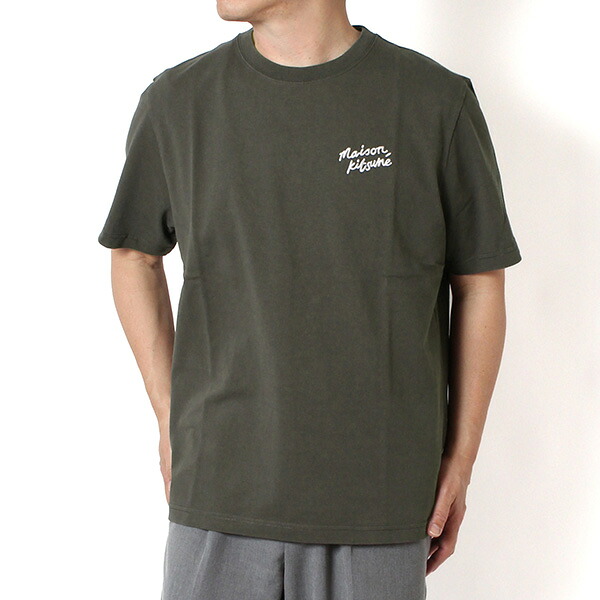 26SSモデルメゾン 稲荷 MAISON KITSUNE メンズ HAND WRITING コンフォートフィットティーシャツ【0453 BELUGA】MM00126KJ7025 0453/【2026SS】m-tops