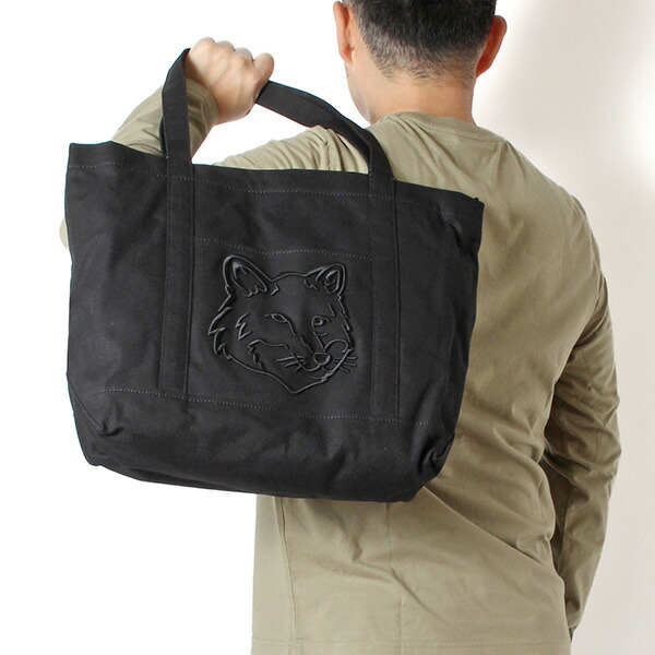 25AWモデルメゾン 稲荷 MAISON KITSUNE メンズ 稲荷 上端 ラージトート【P199 BLACK】LW05104WW0107 P199/【2025-26AW】m-bag