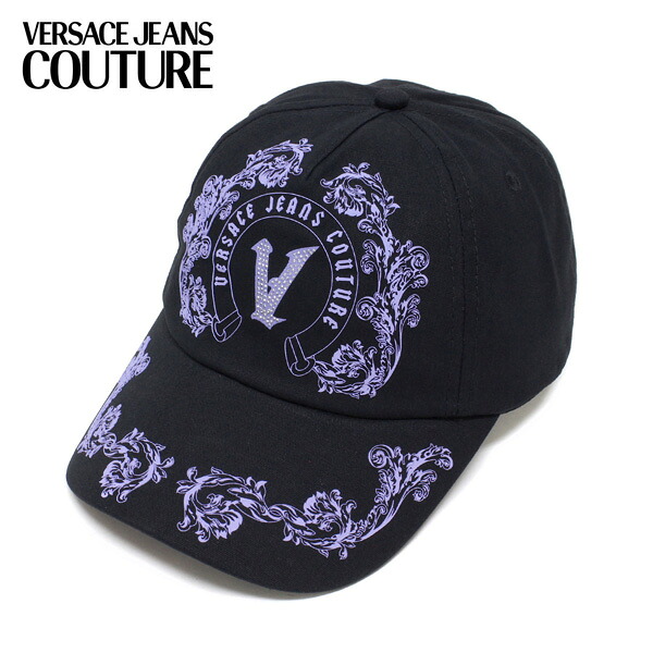 ヴェルサーチ VERSACE JEANS COUTURE ベースボールキャップ BASEBALL CAP WITH PENCES CIRCONFERENZA 58 CM【BLACK/MULTI】77GAZK45 ZG301 M09/【2024-25AW】goods｜drawers（ドロワーズ）