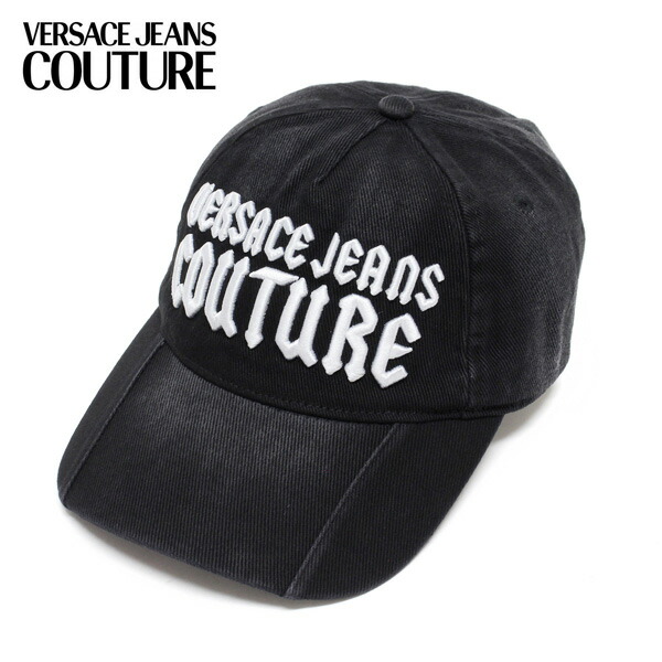 ヴェルサーチ VERSACE JEANS COUTURE ベースボールキャップ BASEBALL CAP WITH CUT IN THE MIDDLE CIRCONFERENZA 58 CM【BLACK/WHITE】 77GAZK56 ZG298 L01/【2024-25AW】goods