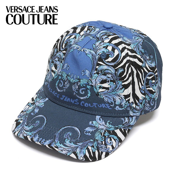 ヴェルサーチ VERSACE BAROCCO ZEBRA PRINT バロック+ゼブラ ベースボールキャップ【OCEAN 】 78GAZK59 ZG371 283/【2025SS】goods