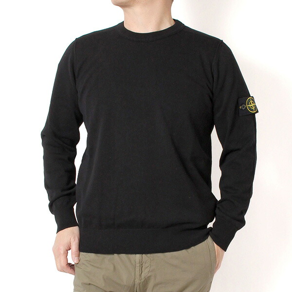26SSモデル ストーンアイランド STONE ISLAND バッジワッペン付き オーガニックコットン サマーセーター【V0029 BLACK】 L1S155100053 S00B2 V0029/【2026SS】m-tops