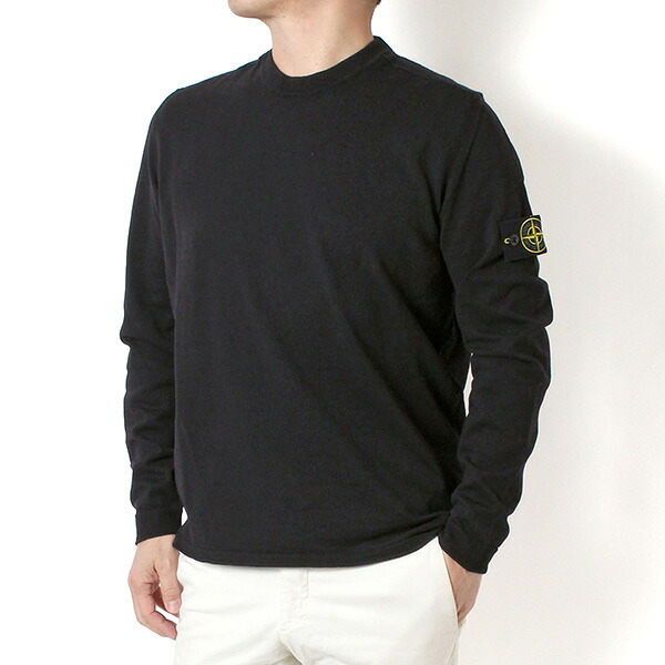 26SSモデル ストーンアイランド STONE ISLAND バッジワッペン付き オーガニックコットン サマーセーター【V0020 NAVY】 L1S155100062 S00B9 V0020/【2026SS】m-tops