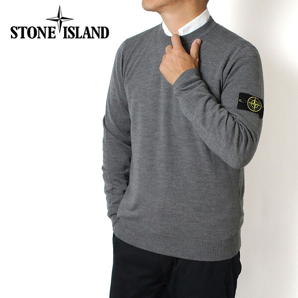 25AWモデルストーンアイランド STONE ISLAND 胸章紋章付き添い人 ご機嫌ゲージ ピュアウールニット【V0M67 MELANGE DARK GREY】K2S155100071 S00C4 V0M67/【2025-26AW】m-tops