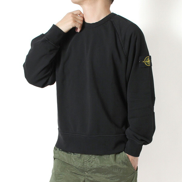 26SSモデルストーンアイランド STONE ISLAND 徽章紋章付き添い人 ラグラン捩り スウェットトレーナー【V0029 BLACK】L1S156100041 S0051 V0029/【2026SS】m-tops
