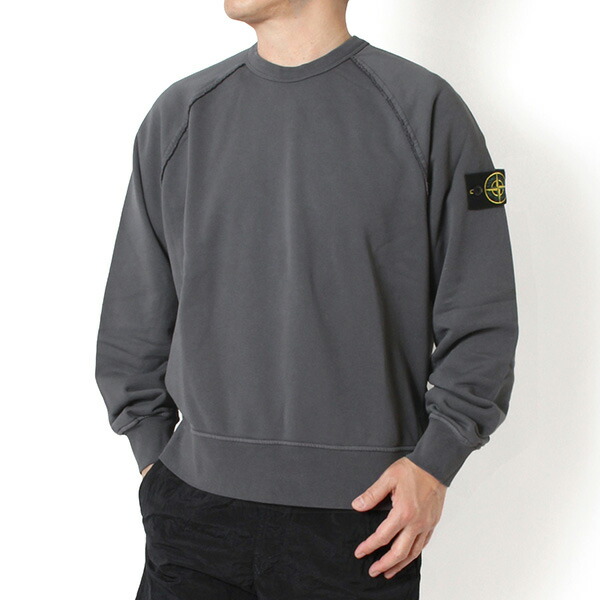 26SSモデルストーンアイランド STONE ISLAND 徽章紋章付き添い人 ラグラン捩り スウェットトレーナー【V002D BLUE GRAY】L1S156100041 S0051 V002D/【2026SS】m-tops