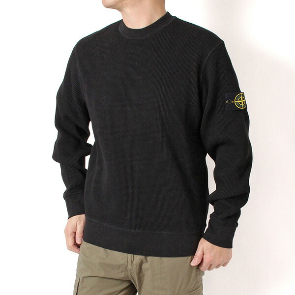 26SSモデルストーンアイランド STONE ISLAND 徽章紋章付き添い人 ワーヘル織り トレーナー【V0029 BLACK】L1S156100056 S0044 V0029/【2026SS】m-tops