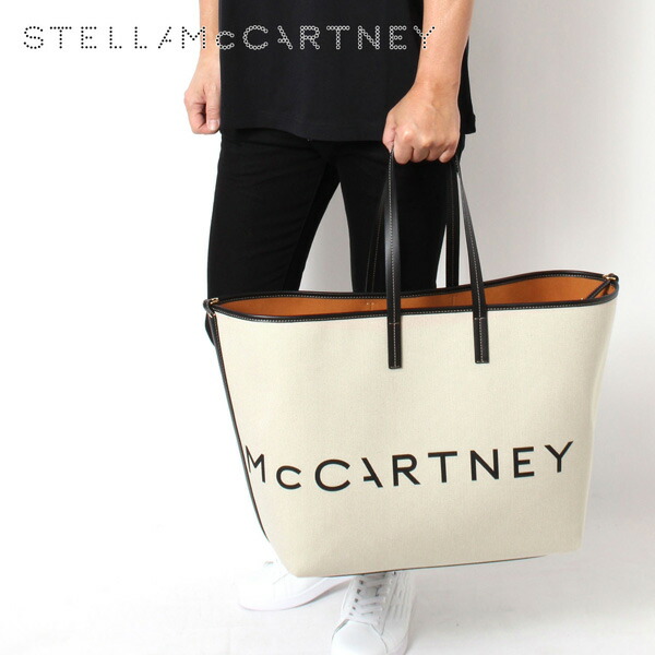 ステラ・マッカートニー Stella McCartney メンズ ロゴタイプ刷り上げる キャンバストートバッグ【9043 ECRU】7B0063WP0221 9043 ECRU/【2024SS】m-bag