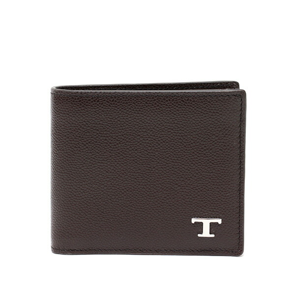 26SS モデル トッズ TOD'S Tタイムレス 二つ折りレザー財布【ブラウン】 XAMTSYBB300 UGA S810/【2026SS】m-wallet