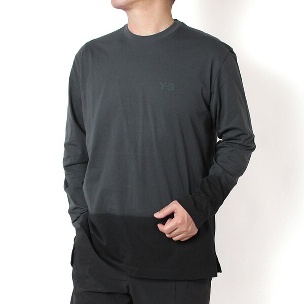 26SS青写真ワイスロバート・エドワード・リー Y-3(adidas×Yohji Yamamoto) ディップド ロング捩り 長袖プルオーバー DIPPED LONG SLEEVE TEE【NIGHT GREY / BLACK】KQ9780 NIGHT GREY/BLACK/【2026SS】m-tops