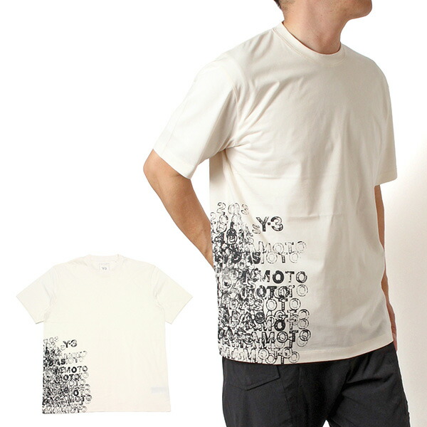 26SS青写真ワイスロバート・エドワード・リー Y-3(adidas×Yohji Yamamoto) グラフィック 遊撃手捩り プルオーバー GFX SHORT SLEEVE TEE【CHALK WHITE】KR2224 CHALK WHITE/【2026SS】m-tops