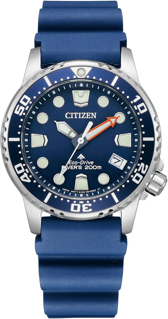 [CITIZEN] ウオッチ PROMASTER EO2021-05L (ダイバーズ/雨合羽/メンズ) 光発生エコ・運転 200m 雨合羽 ボーイズサイズ 夜光 アウトドア ウレタン周波数帯域 米国海軍 青