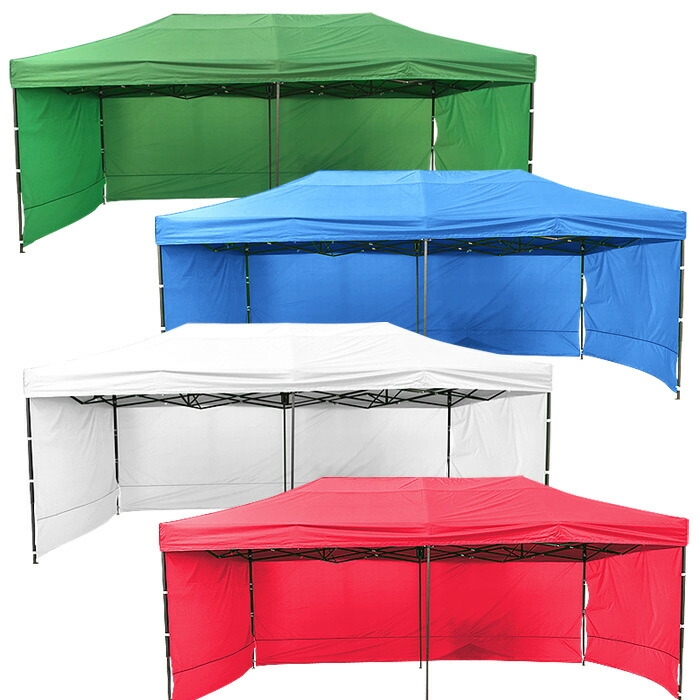 【楽天市場】タープテント 3mx6m 大型テント 横幕付 日除け 頑丈フレーム 防水加工 少年野球 サッカー イベント テント 祭 屋台