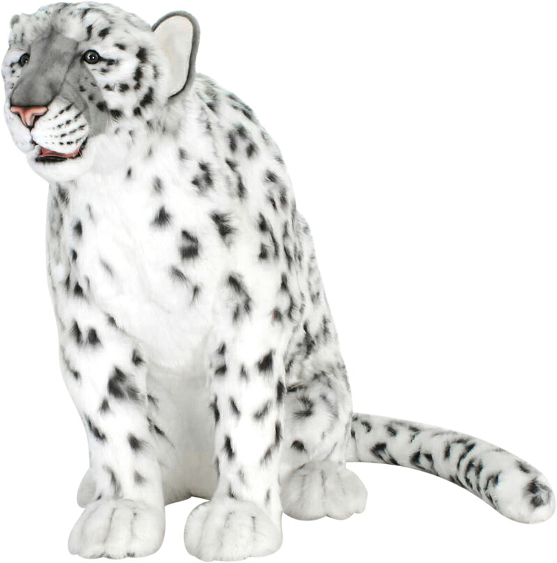 アニマルビッグフィギュアHANSAぬいぐるみ【雪ヒョウ・シッティング（高さ：85珊)】（等身大図形）