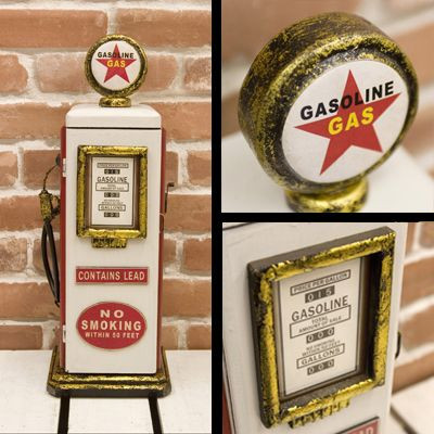 ガソリンポンプ型　小物入れラック（小）「GASOLINE」