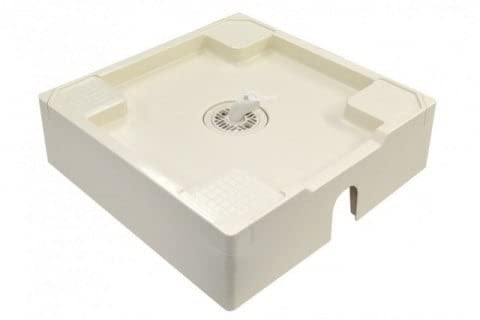 テクノテック[TECHNOTECH] 洗い濯ぎ機用雨合羽食パン 【TPU640-W1-FN】(640x640x180)床上げ配管工業相応う雨合羽食パン 水抜き管用開口部あり 専用水抜き落とし穴付 象牙色白いこと