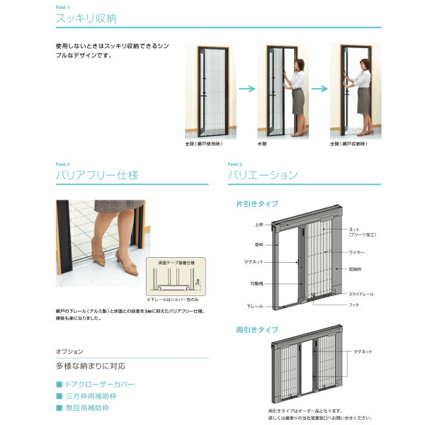 注目ブランドのギフト 横引き収納網戸 フラットタイプ XMA 両引き 幅MW1201〜1400×高さMH2201〜2380mm YKKAP 玄関網戸  勝手口網戸 マンション アパート リフォーム 後付け用 網戸 DIY ドリーム fucoa.cl