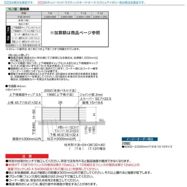 中華のおせち贈り物 フェンス LIXIL フェンスAA YL1型 T-10 本体 2000×1000mm リクシル 目隠し おしゃれ リフォーム  DIY ドリーム fucoa.cl