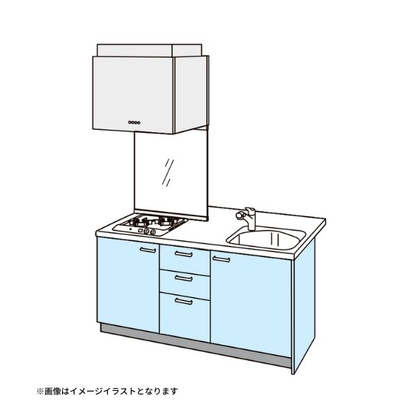 【5月はエントリーでP10倍】コンパクトキッチン ティオ Tio LixiL ペニンシュラI型 3段引出し W1674mm 間口167.4cm 奥行97cm(グリルなし2口コンロ用) グループ1 リクシル システムキッチン