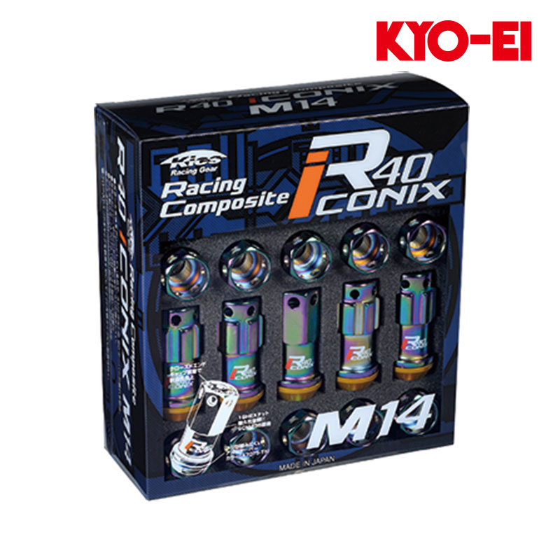 レジェンド ホイールナット KB1 M14xP1.5 テーパー座用 レーシングコンポジットR40 CAPレス ネオクロ 19HEX ロック&ナット20個入 KYO-EI(協永産業) RI-14NA