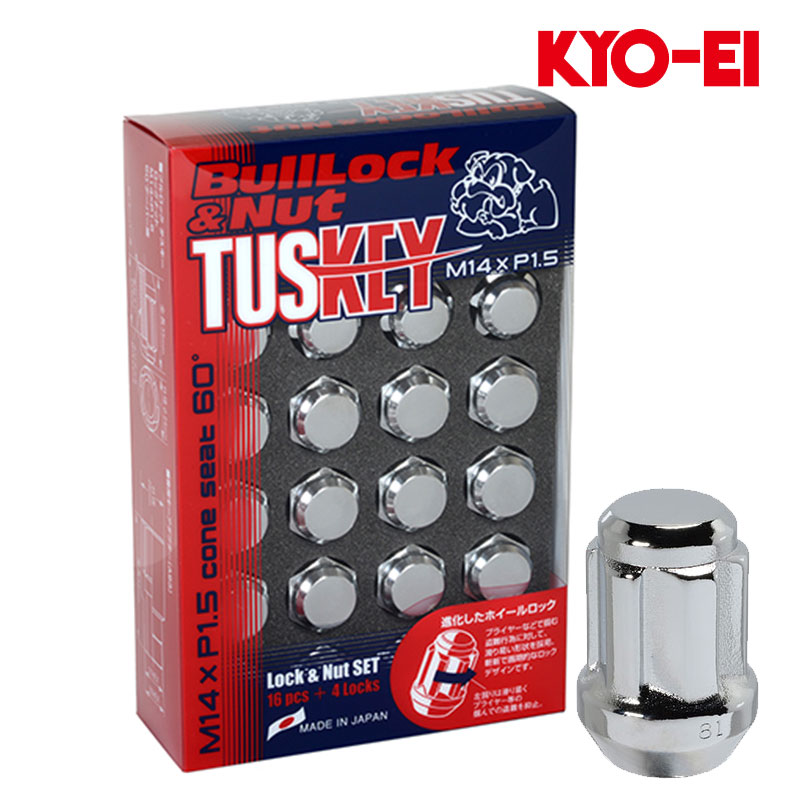 レジェンド ホイールナット KB1 M14xP1.5 テーパー座用 ブルロックタスキー クローム 21HEX ロック&ナット20個入 KYO-EI(協永産業) T0600
