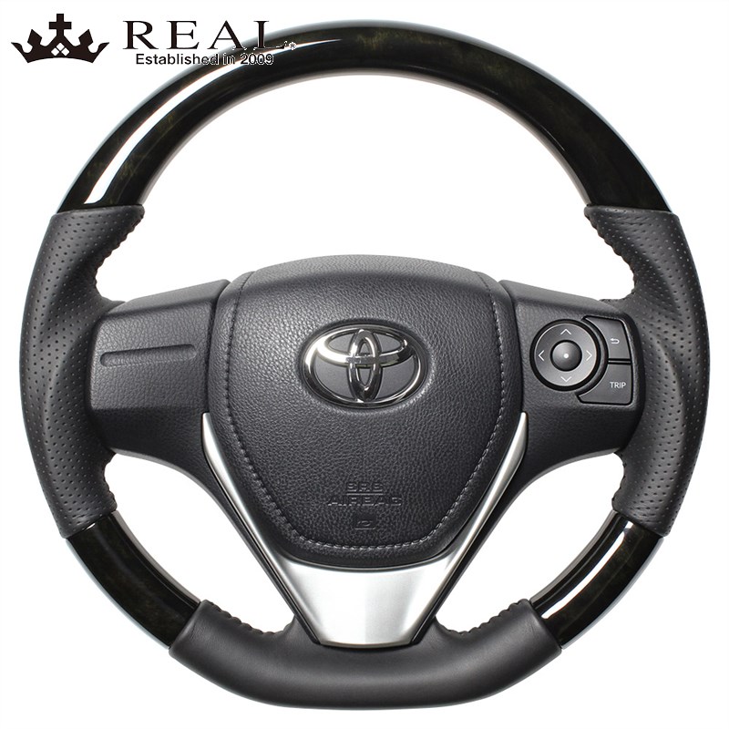 アイシス ステアリング 10系 H24/6-H29/12 ブラックウッド REAL(レアル) E160-BKW-BK|DREAMERS TRADING
