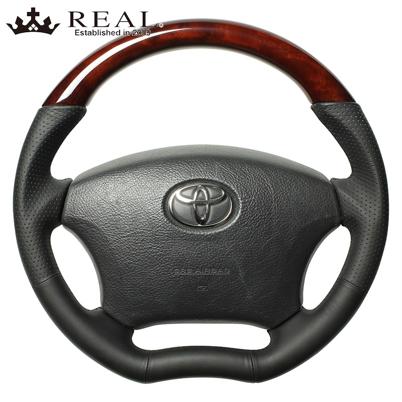 ハイラックスサーフ ステアリング 210系 H14/11-H21/7 ブラウンウッド REAL(レアル) H200-BRW-BK