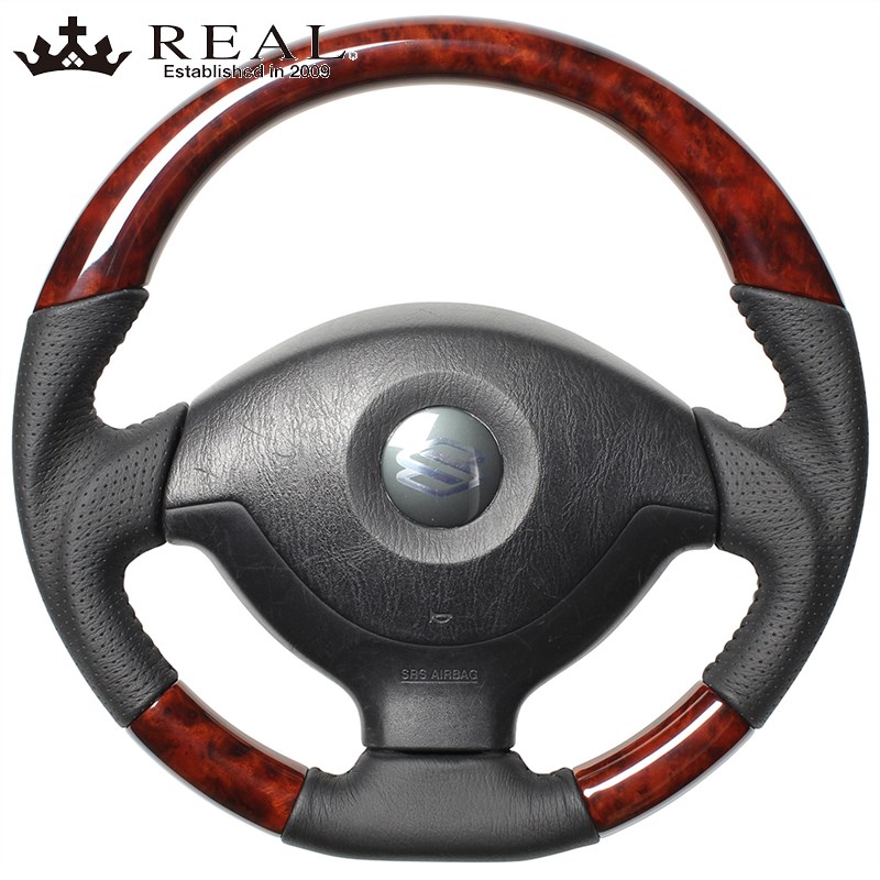 ジムニーシエラ ステアリング JB43W H16/10-H26/8 ブラウンウッド REAL(レアル) JB-BRW-BK