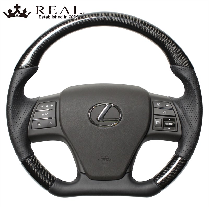 レクサスRXハイブリッド ステアリング 10系 H21/1-H24/4 ブラックカーボン REAL(レアル) RX-BKC-BK