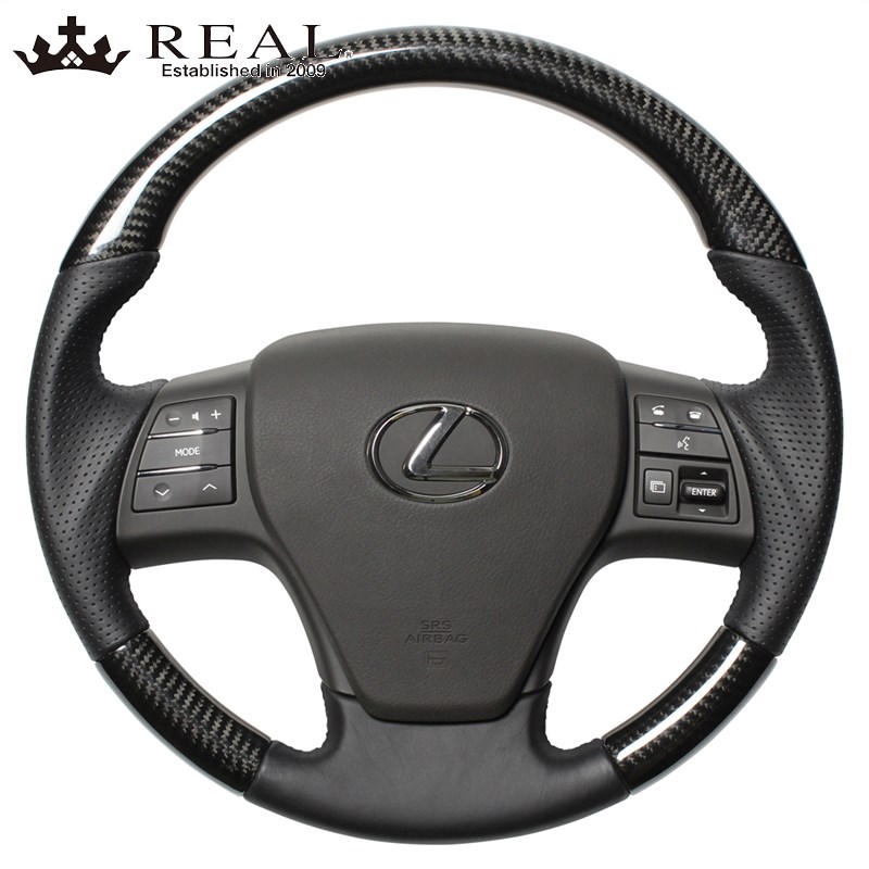 レクサスRXハイブリッド ステアリング 10系 H21/1-H24/4 ブラックカーボン REAL(レアル) RXR-BKC-BK