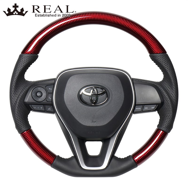 RAV4 ステアリング 50系 H31/4- レッドカーボン REAL(レアル) TYA-RDC|DREAMERS TRADING
