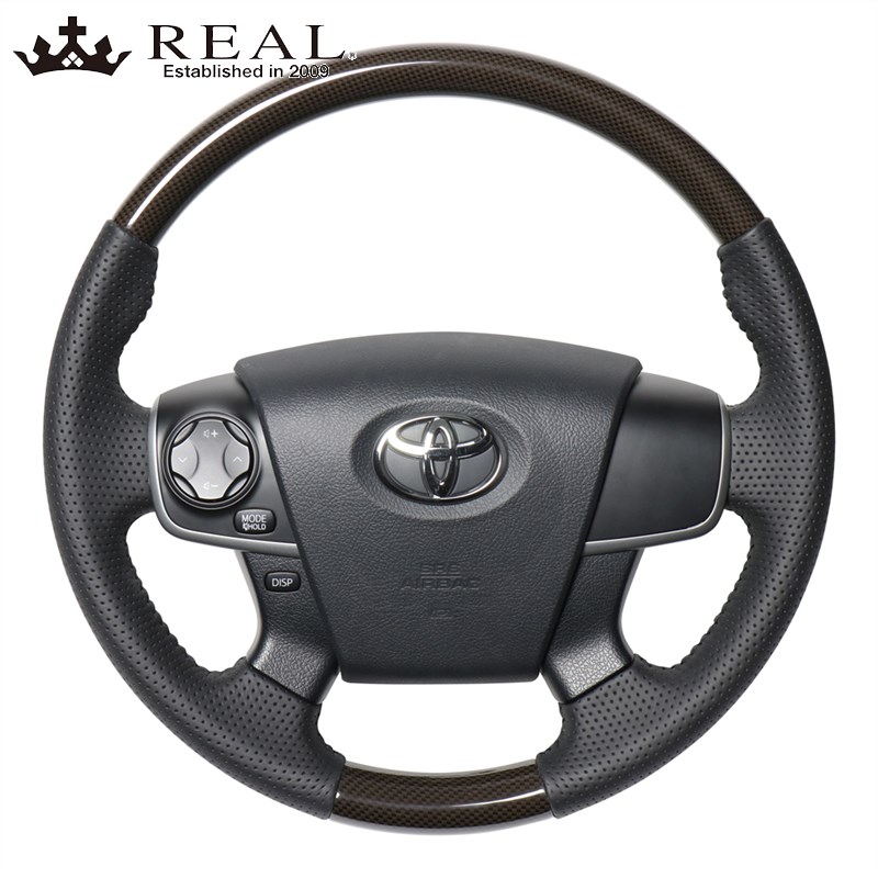 カムリ ステアリング 50系 H23/9-H26/9 ブラウンカーボンプリント REAL(レアル) V50-BRT-BK｜DREAMERS TRADING 28,428円