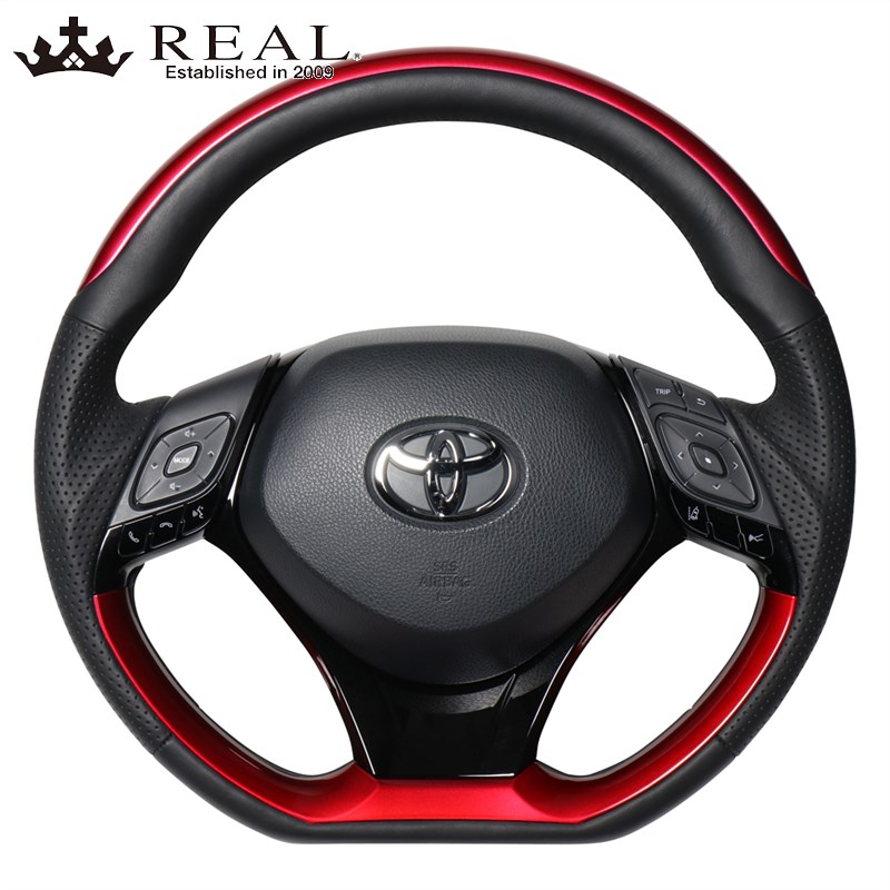 C-HR ステアリング 10系 50系 H28/12- パールレッドプレート&パールレッドパネル+ピアノブラック REAL(レアル) X10N-RDP-RDP-PBP