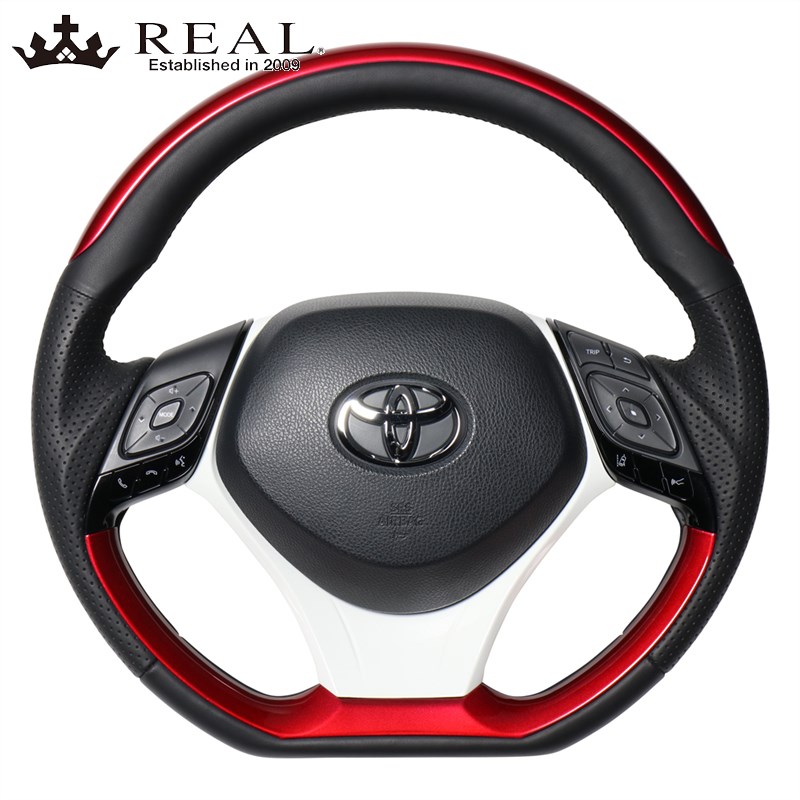 C-HR ステアリング 10系 50系 H28/12- パールレッドプレート&パールレッドパネル+ホワイト REAL(レアル) X10N-RDP-RDP-WHP