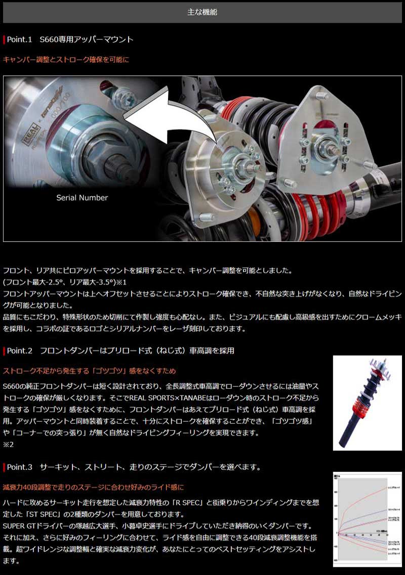 S660 車高調 Jw5 H27 4 Suspension System St Spec Tanabe タナベ Rsjw5stk Drdanacarson Org